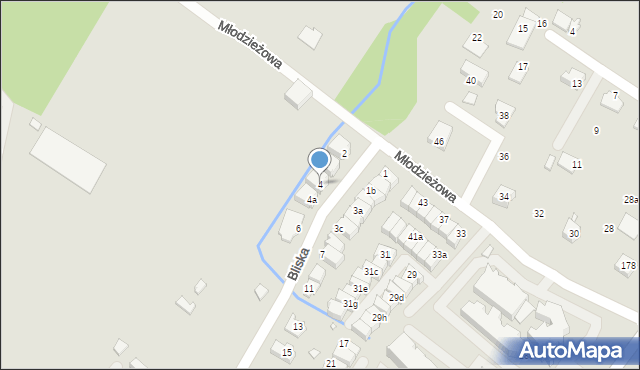 Bielsko-Biała, Bliska, 4, mapa Bielsko-Białej