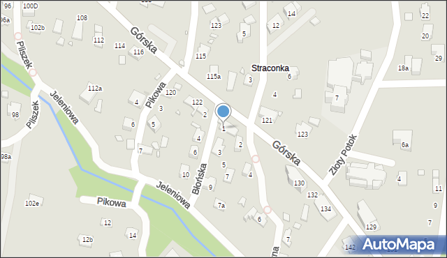 Bielsko-Biała, Błońska, 1, mapa Bielsko-Białej
