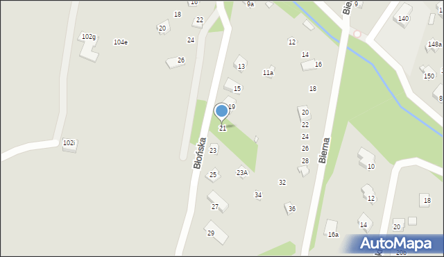 Bielsko-Biała, Błońska, 21, mapa Bielsko-Białej