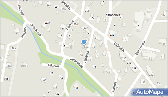 Bielsko-Biała, Błońska, 8, mapa Bielsko-Białej