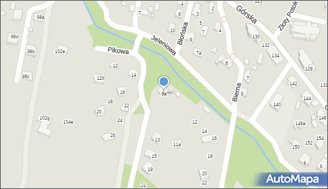 Bielsko-Biała, Błońska, 9a, mapa Bielsko-Białej