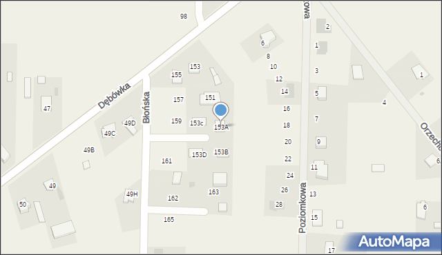 Bieniewice, Błońska, 153A, mapa Bieniewice