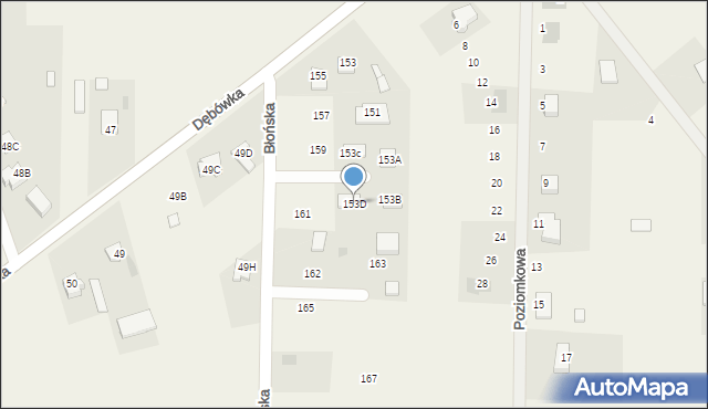 Bieniewice, Błońska, 153D, mapa Bieniewice