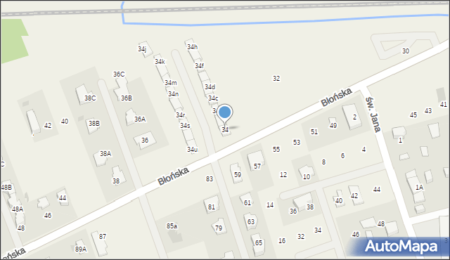 Bieniewice, Błońska, 34, mapa Bieniewice