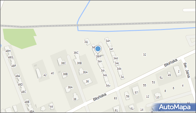 Bieniewice, Błońska, 34m, mapa Bieniewice