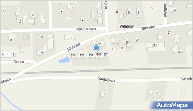 Bieniewice, Błońska, 35D, mapa Bieniewice