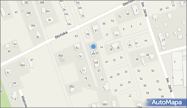 Bieniewice, Błońska, 63, mapa Bieniewice