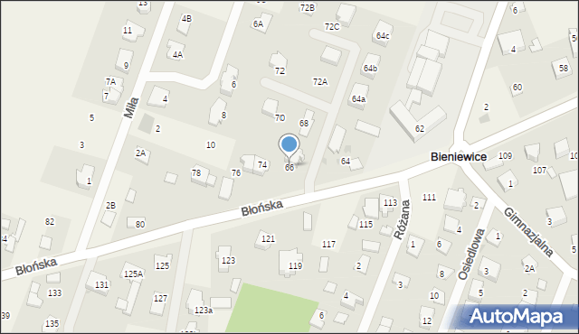 Bieniewice, Błońska, 66, mapa Bieniewice
