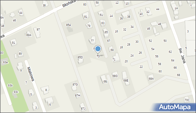 Bieniewice, Błońska, 73, mapa Bieniewice