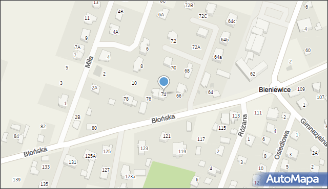 Bieniewice, Błońska, 74, mapa Bieniewice