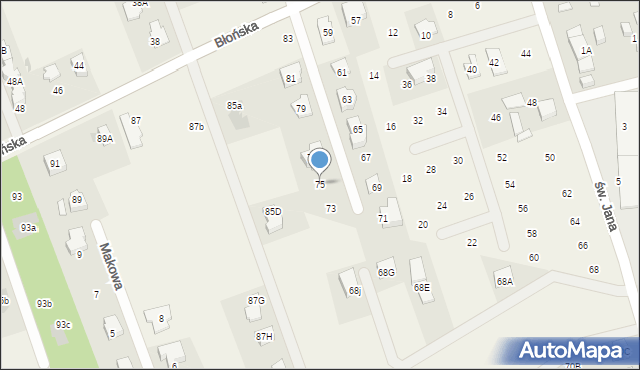 Bieniewice, Błońska, 75, mapa Bieniewice