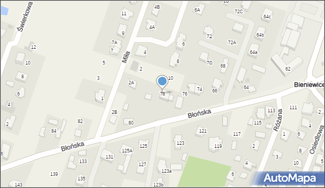 Bieniewice, Błońska, 78, mapa Bieniewice
