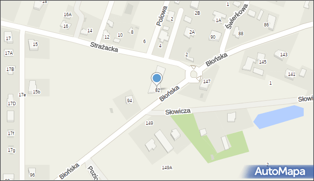 Bieniewice, Błońska, 92, mapa Bieniewice