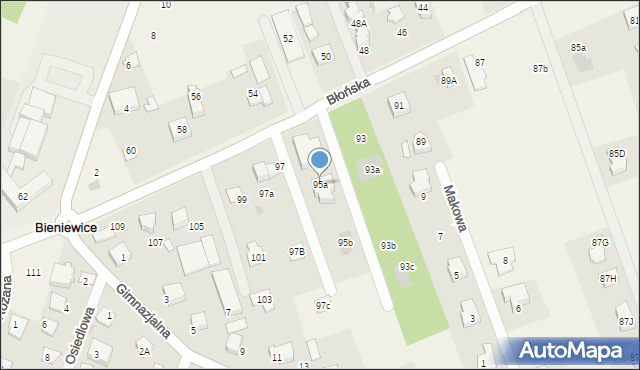 Bieniewice, Błońska, 95a, mapa Bieniewice