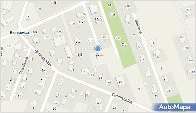 Bieniewice, Błońska, 97c, mapa Bieniewice