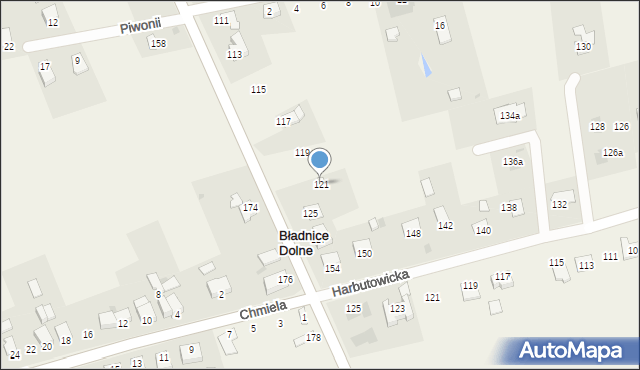 Bładnice Dolne, Bładnicka, 121, mapa Bładnice Dolne