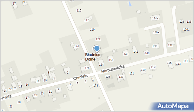 Bładnice Dolne, Bładnicka, 127, mapa Bładnice Dolne