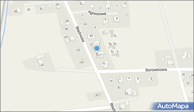 Bładnice Dolne, Bładnicka, 73, mapa Bładnice Dolne