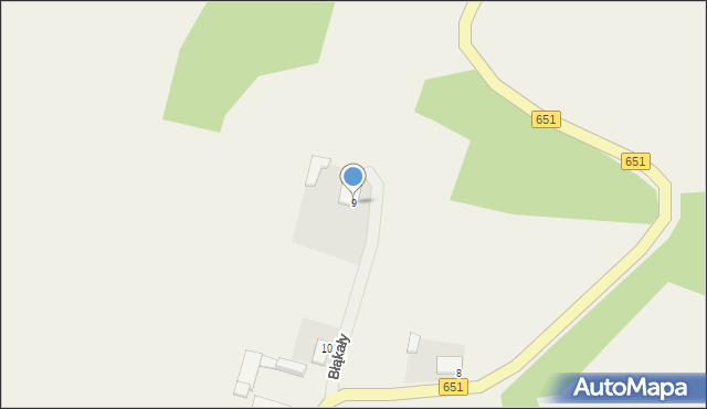Błąkały, Błąkały, 9, mapa Błąkały