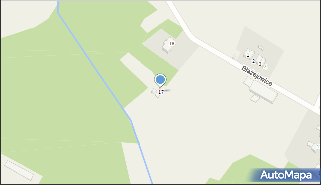 Błażejowice, Błażejowice, 17, mapa Błażejowice