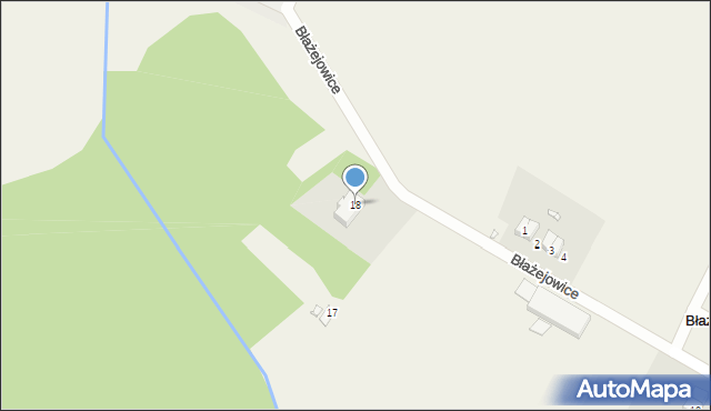 Błażejowice, Błażejowice, 18, mapa Błażejowice