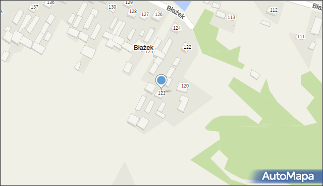 Błażek, Błażek, 121, mapa Błażek