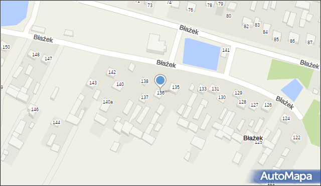 Błażek, Błażek, 136, mapa Błażek