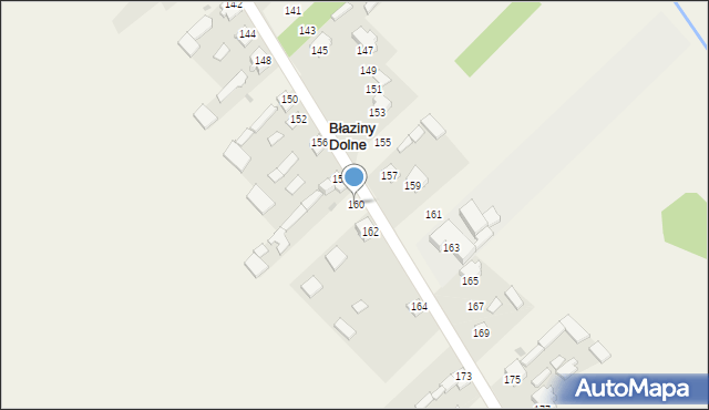 Błaziny Dolne, Błaziny Dolne, 160, mapa Błaziny Dolne