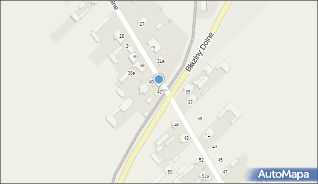 Błaziny Dolne, Błaziny Dolne, 42, mapa Błaziny Dolne
