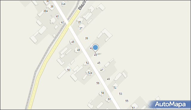 Błaziny Dolne, Błaziny Dolne, 43, mapa Błaziny Dolne