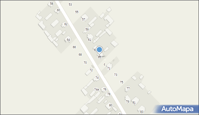 Błaziny Dolne, Błaziny Dolne, 65, mapa Błaziny Dolne