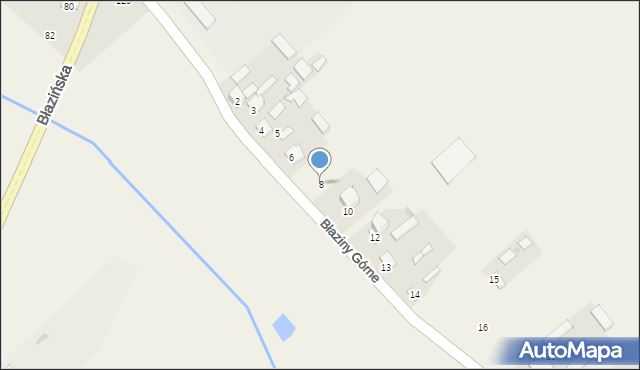 Błaziny Górne, Błaziny Górne, 8, mapa Błaziny Górne