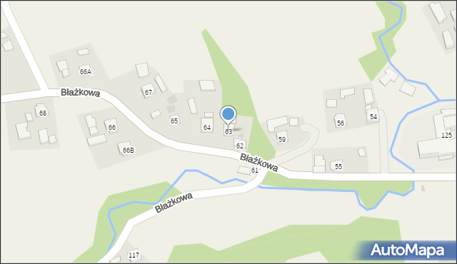 Błażkowa, Błażkowa, 63, mapa Błażkowa