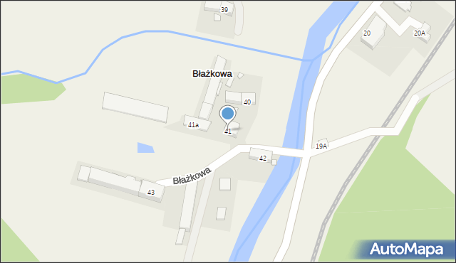 Błażkowa, Błażkowa, 41, mapa Błażkowa