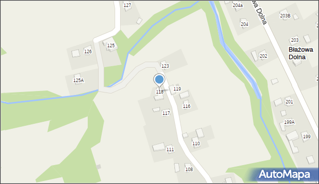 Błażowa Dolna, Błażowa Dolna, 118, mapa Błażowa Dolna