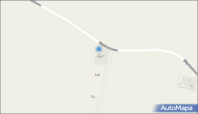 Błędostowo, Błędostowo, 51A, mapa Błędostowo