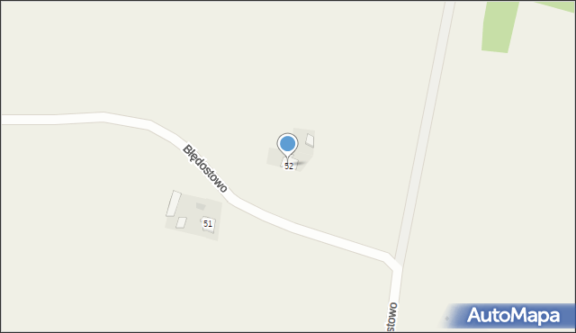 Błędostowo, Błędostowo, 52, mapa Błędostowo