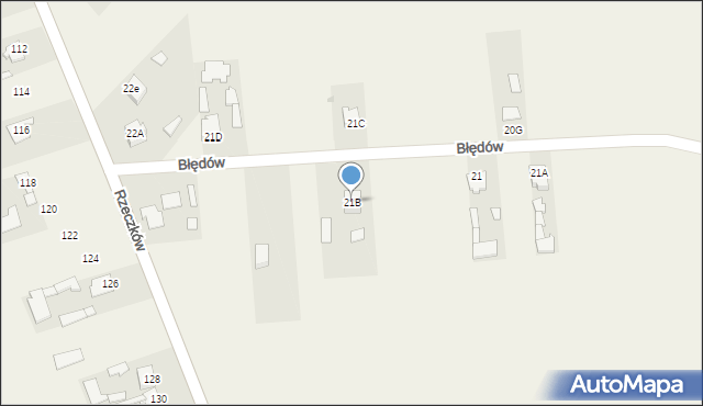 Błędów, Błędów, 21B, mapa Błędów