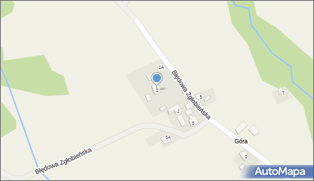 Błędowa Zgłobieńska, Błędowa Zgłobieńska, 1, mapa Błędowa Zgłobieńska
