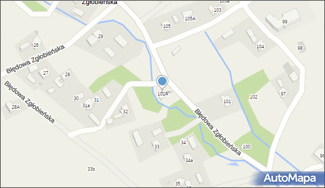 Błędowa Zgłobieńska, Błędowa Zgłobieńska, 101A, mapa Błędowa Zgłobieńska