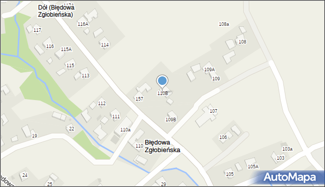 Błędowa Zgłobieńska, Błędowa Zgłobieńska, 110B, mapa Błędowa Zgłobieńska