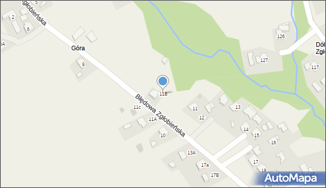 Błędowa Zgłobieńska, Błędowa Zgłobieńska, 11B, mapa Błędowa Zgłobieńska