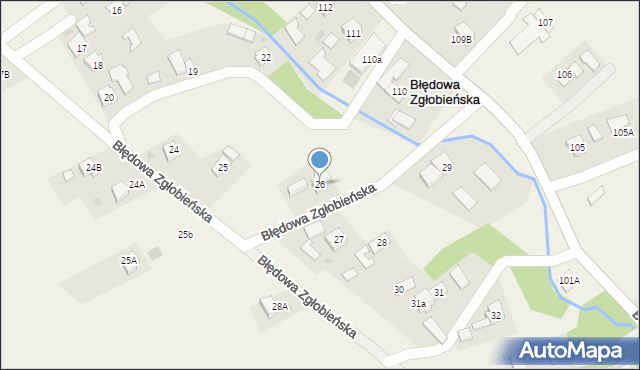 Błędowa Zgłobieńska, Błędowa Zgłobieńska, 26, mapa Błędowa Zgłobieńska