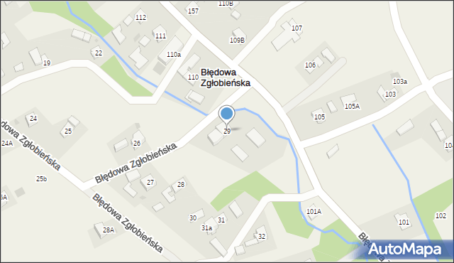 Błędowa Zgłobieńska, Błędowa Zgłobieńska, 29, mapa Błędowa Zgłobieńska