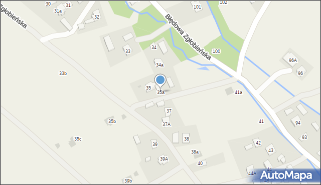 Błędowa Zgłobieńska, Błędowa Zgłobieńska, 35a, mapa Błędowa Zgłobieńska
