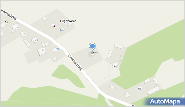 Błędówko, Błędówko, 66, mapa Błędówko