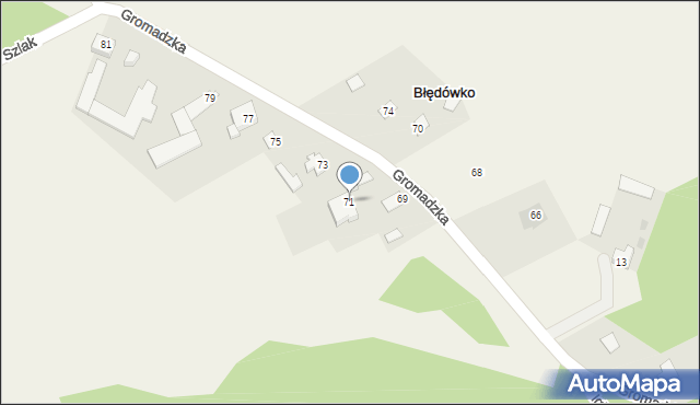 Błędówko, Błędówko, 71, mapa Błędówko