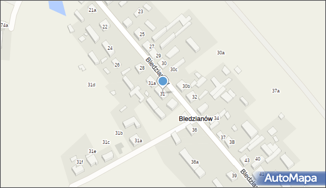 Bledzianów, Bledzianów, 31, mapa Bledzianów