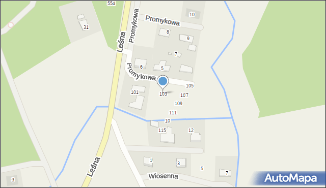 Blękwit, Blękwit, 103, mapa Blękwit