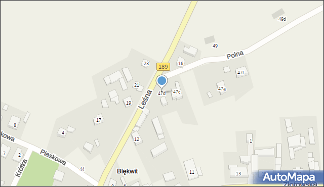 Blękwit, Blękwit, 47d, mapa Blękwit